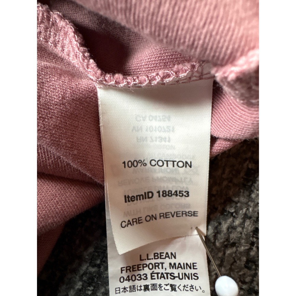 LL Bean Womens XS Pink Mock Neck Long Sleeve 100% Cotton‎ Top 188453 Regular Fit - Picture 6 of 6
